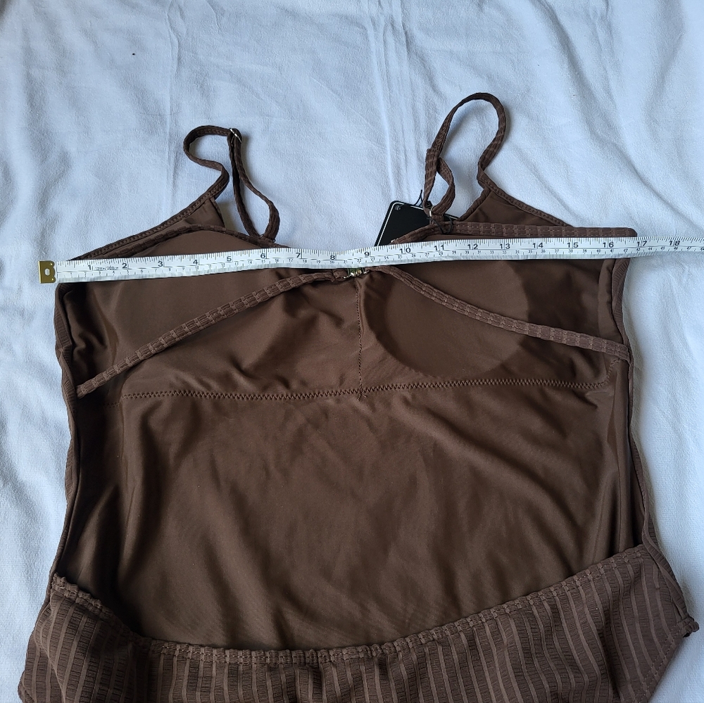 Zaful One Piece Swimsuit Size XL (10) Mocha Brown - Picture 5 of 8